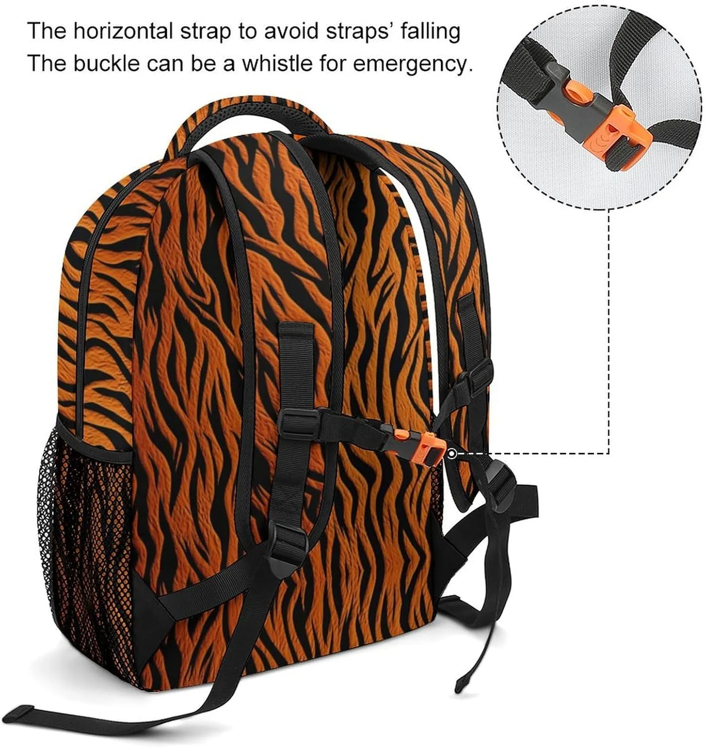 Backpacks Tiger Stripes Orange Travel Bag Laptop Backpack Casual Daypack for Weekender Business Hiking