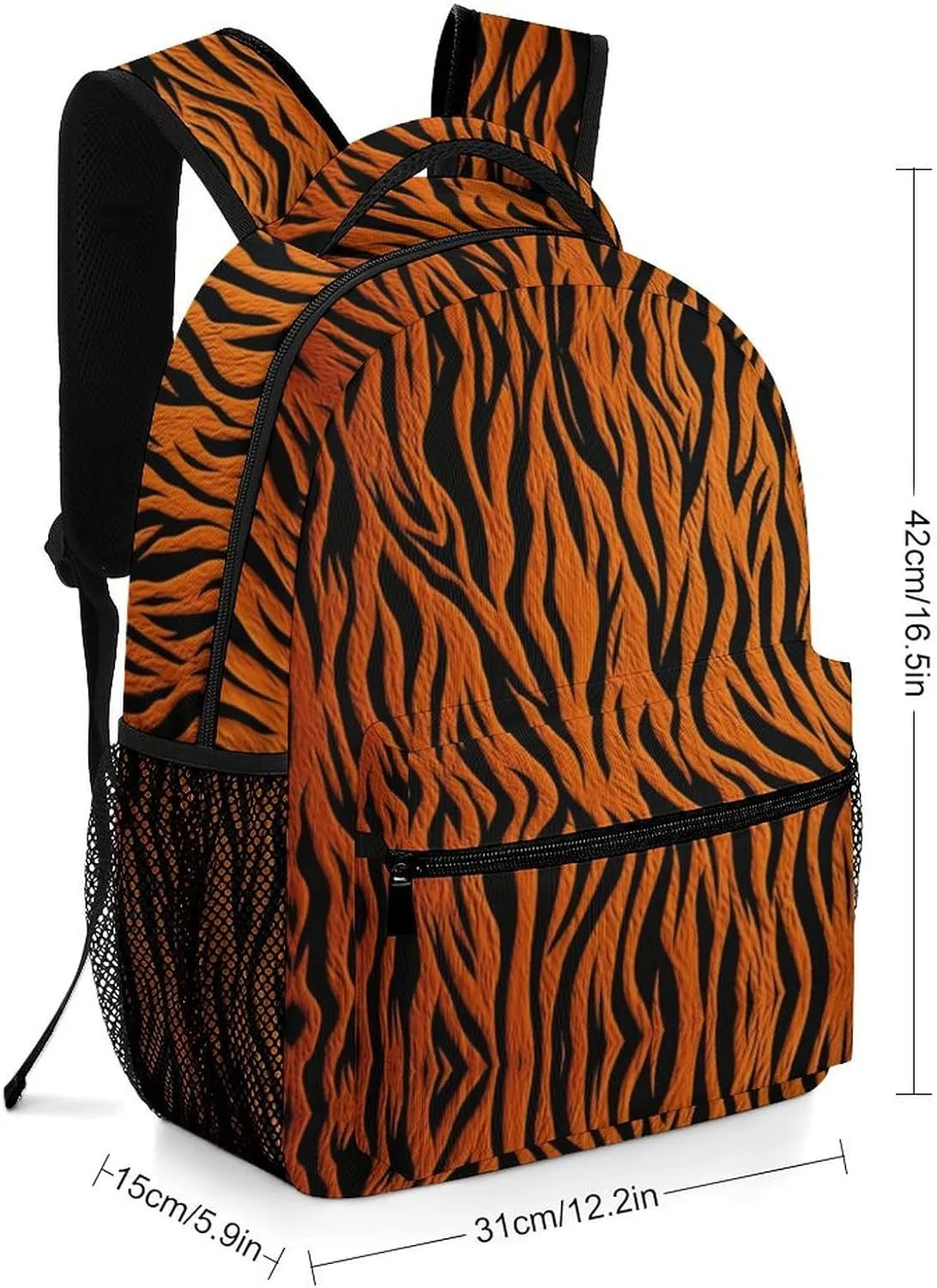 Backpacks Tiger Stripes Orange Travel Bag Laptop Backpack Casual Daypack for Weekender Business Hiking