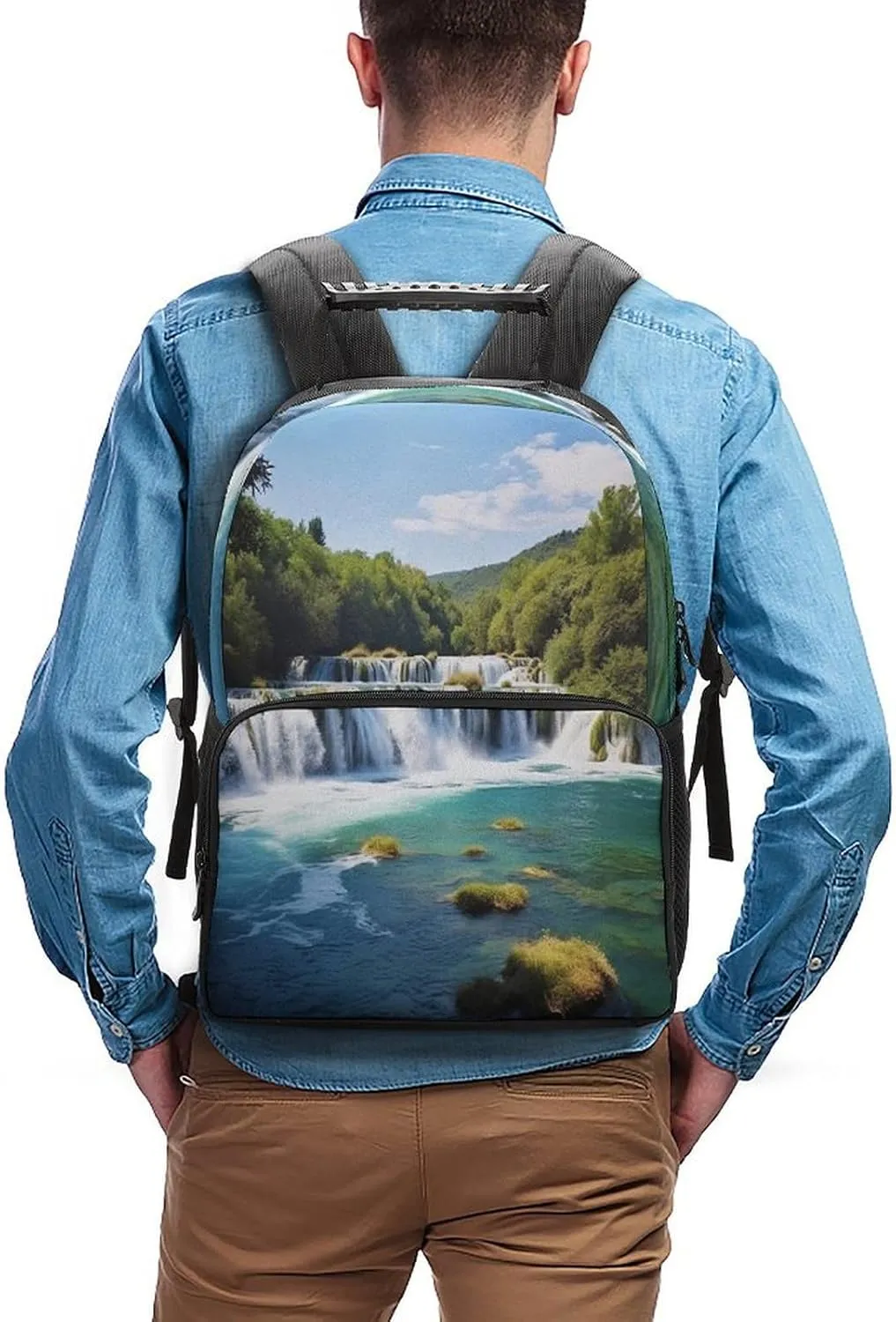 Backpacks Waterfalls on Krka River Travel Bag Business Work Laptop Backpack