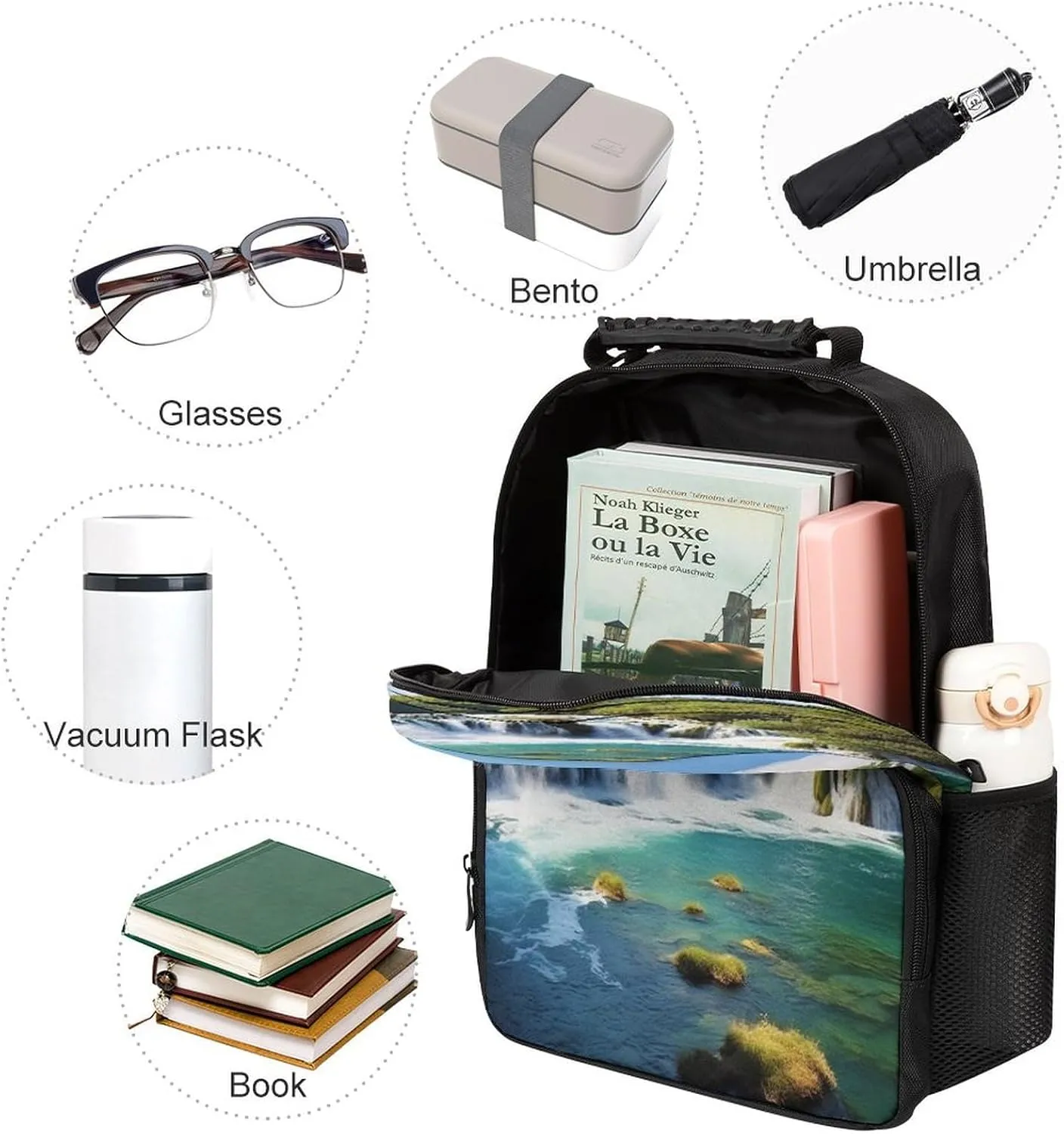 Backpacks Waterfalls on Krka River Travel Bag Business Work Laptop Backpack