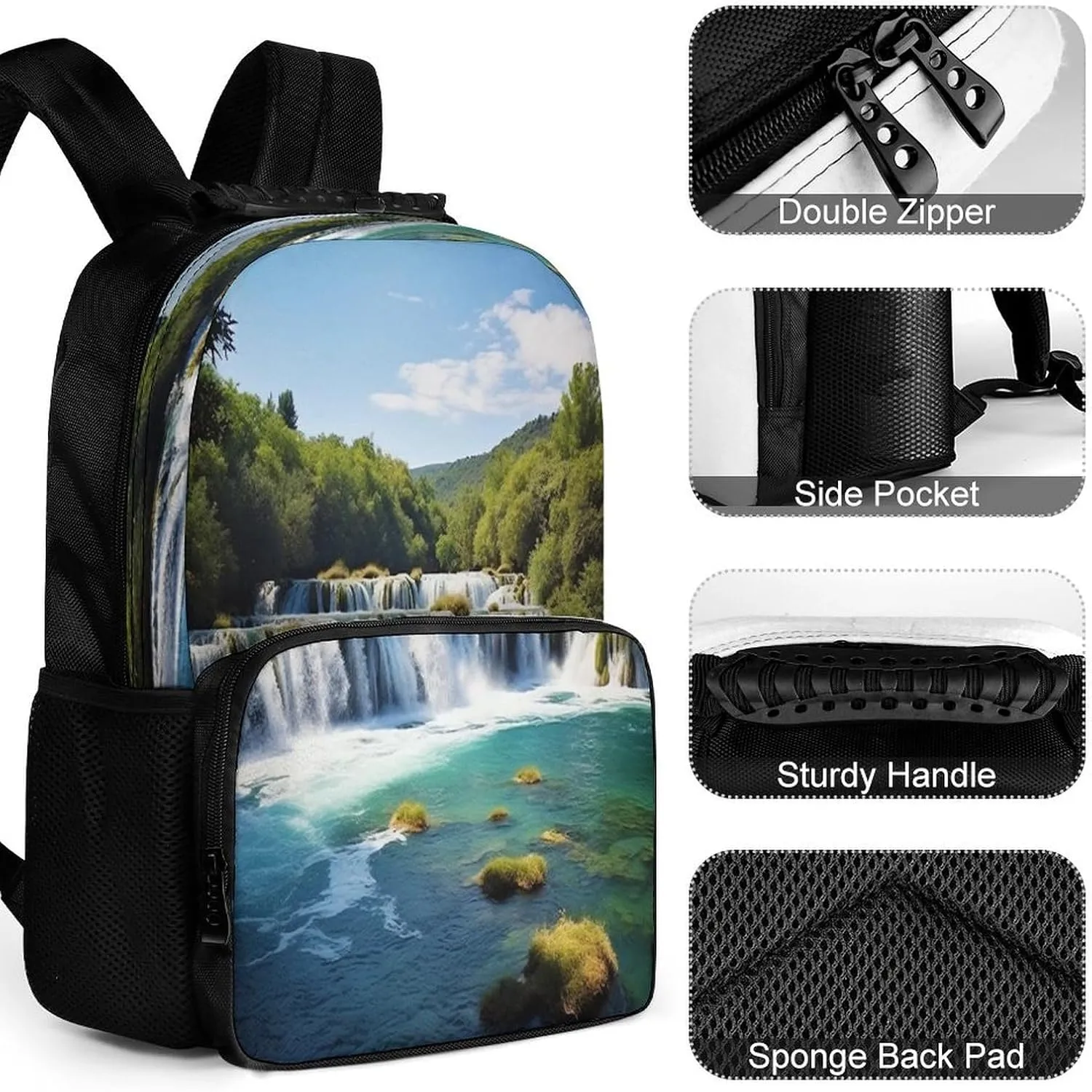 Backpacks Waterfalls on Krka River Travel Bag Business Work Laptop Backpack