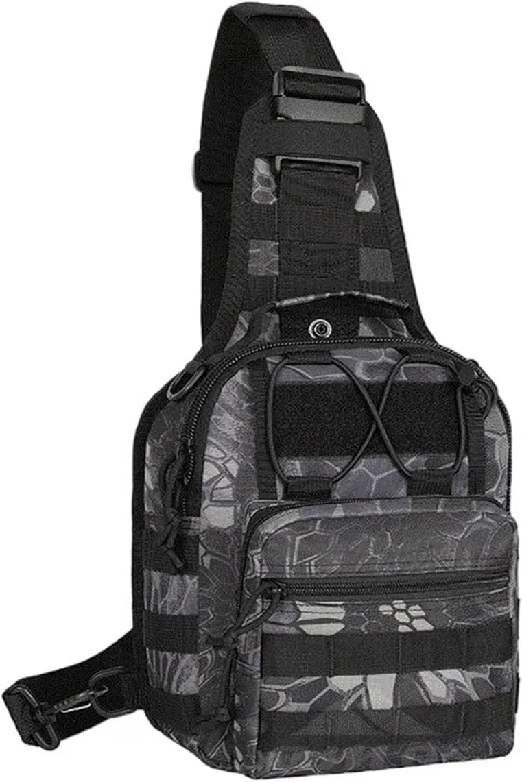Bag Backpack Sport Bag Pack Sling Shoulder Backpack Every Day Carry(Black Python)