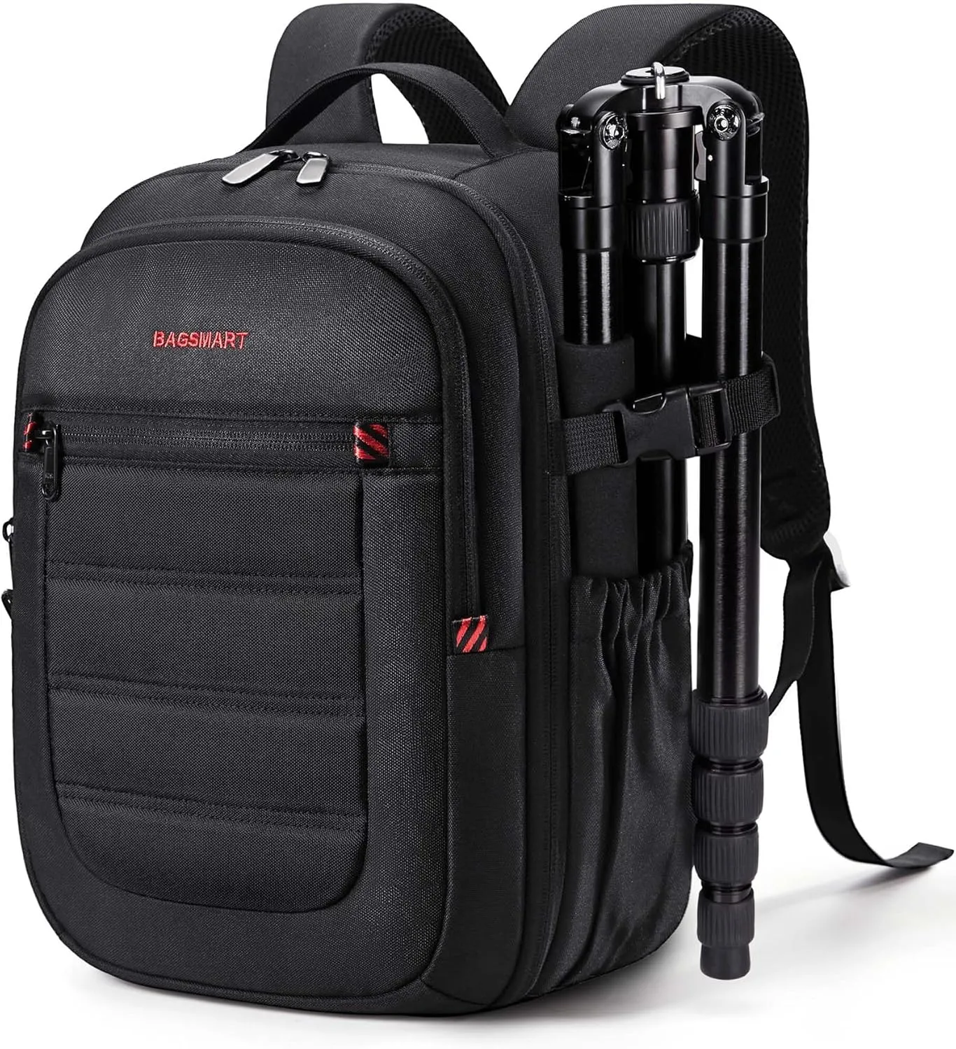 BAGSMART Camera Bag, DSLR SLR Small Camera Backpack Fits 13 Inch Laptop, Photography Backpacks with Rain Cover & Tripod Holder, Black