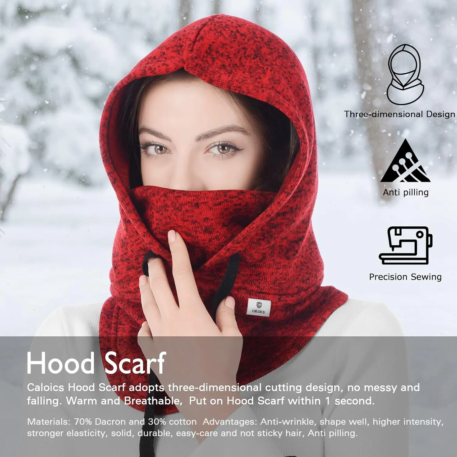 Balaclava Winter Hat Facial Neck Warmer Mask, Sporty Street Fashion Skiing