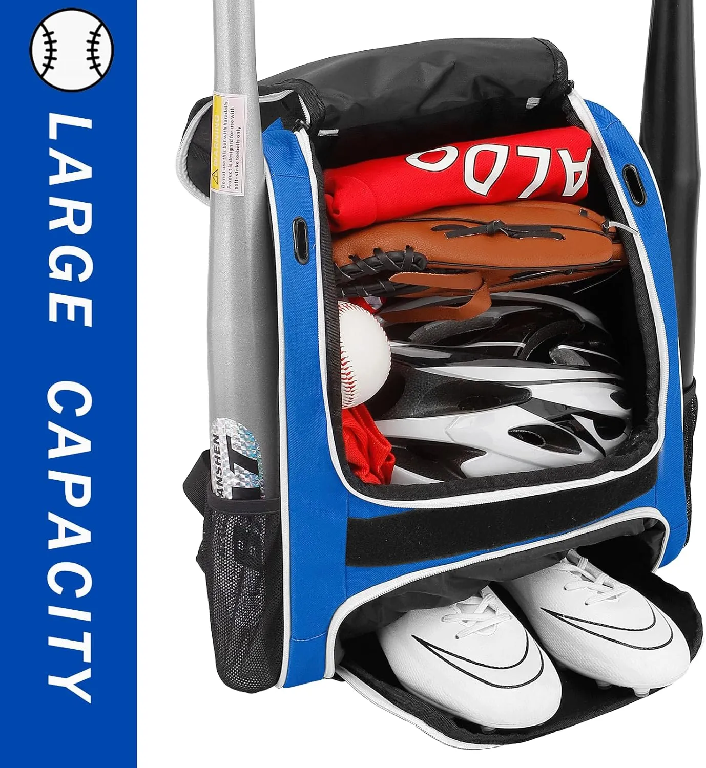Baseball Bag-Baseball Backpack Holder for Baseball, Large Main Compartment,Softball Tball& Gear for Youth and Adults