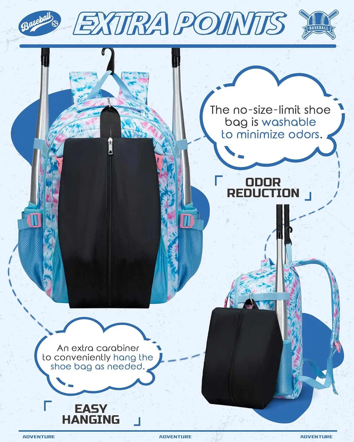 Baseball Softball Backpack for Kids Boys Girls 6-8 8-12 12-14 Large Youth Bat Bag for Gear Storage Baseball Softball Tball Equipment Back Pack with Separate Shoe Bag