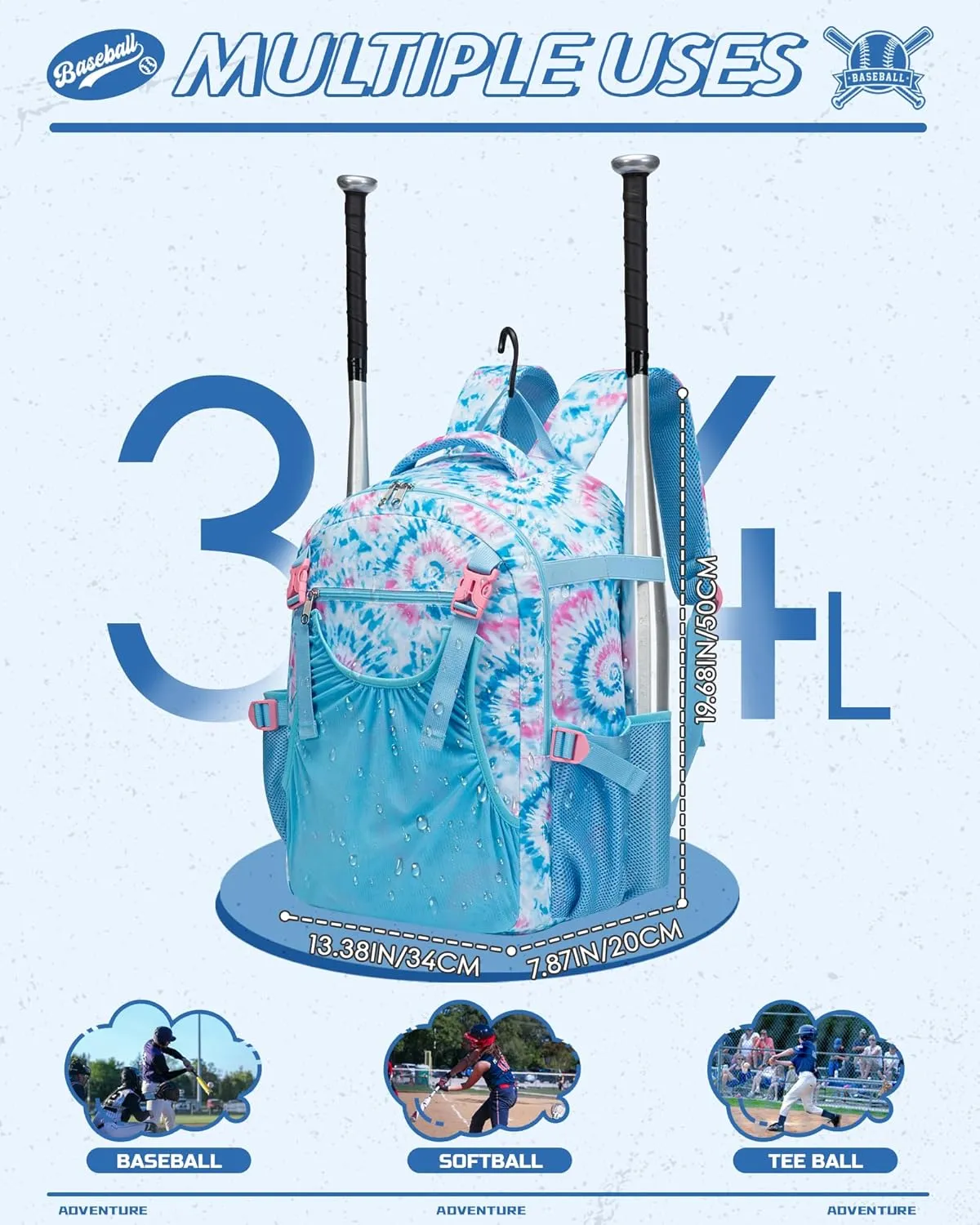 Baseball Softball Backpack for Kids Boys Girls 6-8 8-12 12-14 Large Youth Bat Bag for Gear Storage Baseball Softball Tball Equipment Back Pack with Separate Shoe Bag
