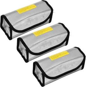 Battery Safe Bag, Explosion-proof Fireproof Bag with High Temperature, 3 Pcs Safe Bag for Home Workshop Protection