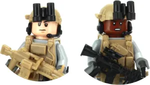 Battle Brick 1.6 Inches Tall US Army Rangers Custom Minifigures| Genuine Military Minifig | Custom Tactical Gear | Modern Warfare | Great Gift for Ages 8  to Adult AFOL