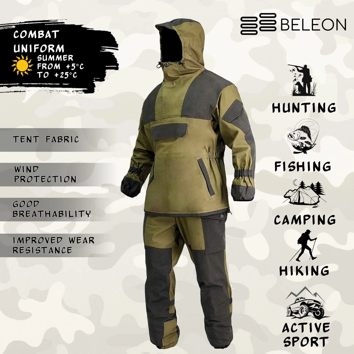 BELEON Russian Army Gear - Vintage Tactical Combat Military Uniform - Paintball Suit - BDU Spetsnaz Model 4