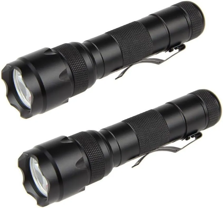 BESTSUN WF-502B Single Mode 1200 Lumens LED Flashlights, Ultra Bright L2 LED Tactical Flashlight, Waterproof Portable Small Handheld Flashlights for Camping Outdoors Walking Hunting, 2 Pack