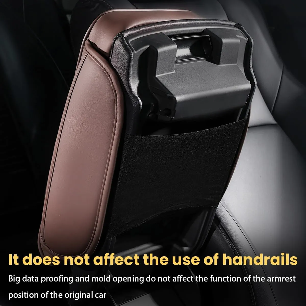BESULEN Car Center Console Cover with Side Pockets, Auto Waterproof Memory Foam Leather Armrest Pad Cushion Covering Middle Consoles Protector, Interior Accessories for Vehicle, SUV, Truck (Coffee)