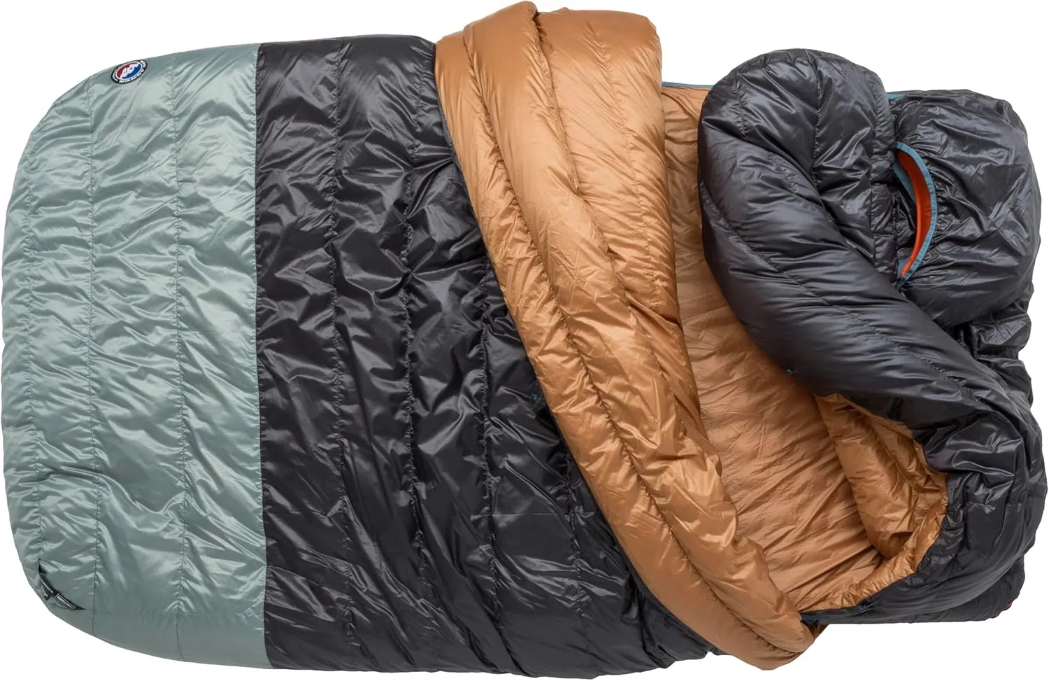 Big Agnes King Solomon 20°F Doublewide Sleeping Bag, 2-Person Down Fill Sleeping Bag with Double Zipper Entry, Zip-Off Quilt, Pad Attachment System