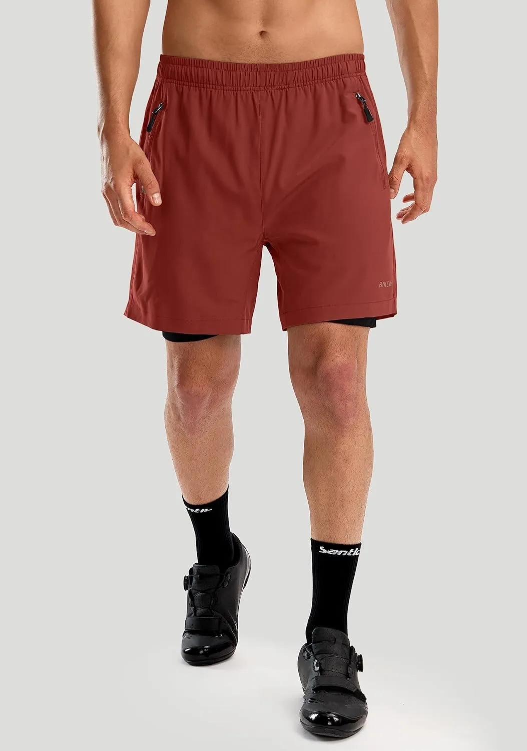 Bikewa Men's Mountain Bike Shorts 3D Padded Loose-fit Riding Biking Cycling Bicycle Biker Shorts for Men Zipper Pockets