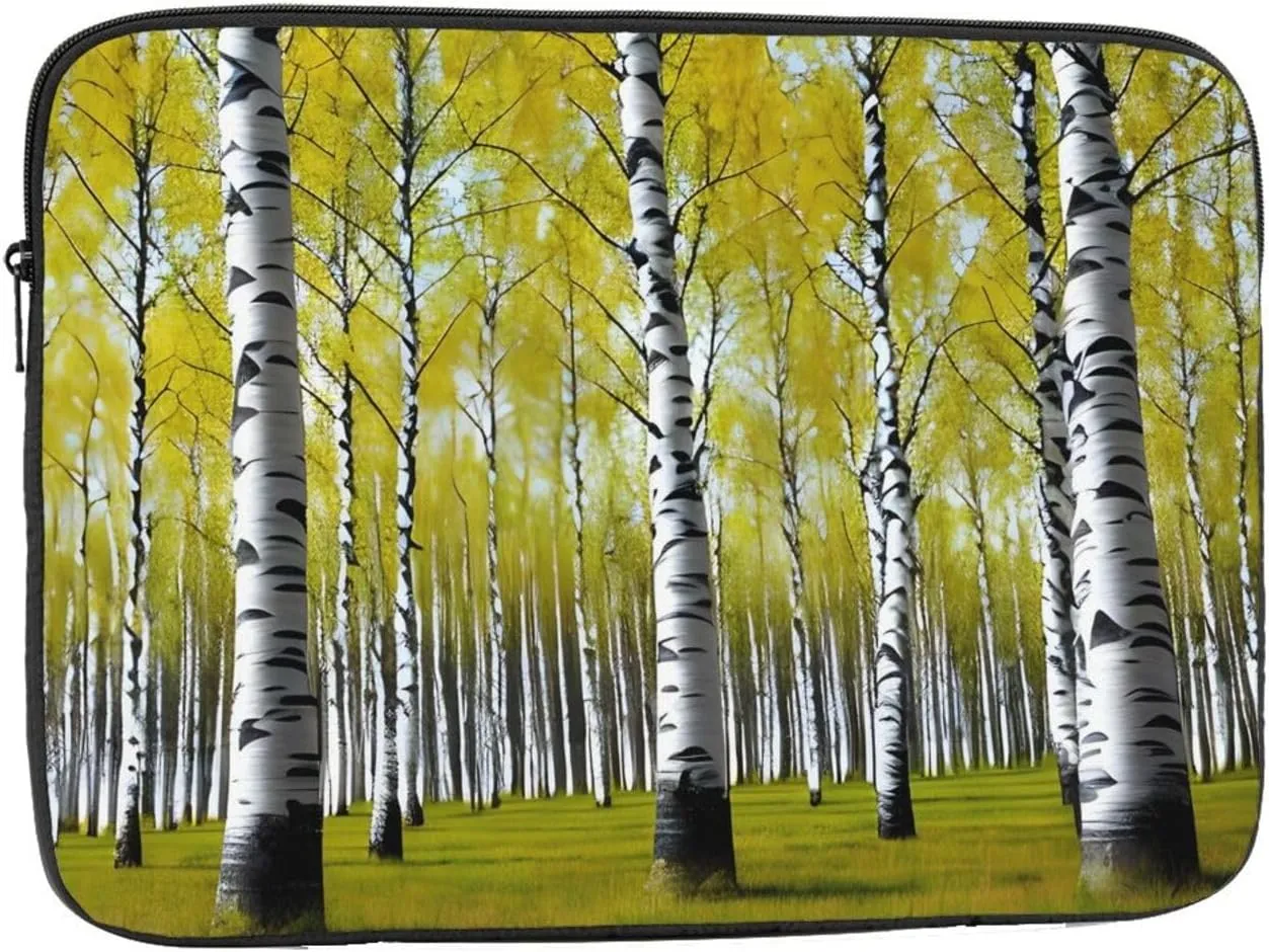 Birch Tree Prints Shockproof Portable Laptop Sleeve Bag 15 inch - Protective Case for Men and Women's Business Travel, Office Daily Use