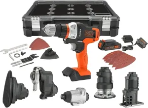 BLACK DECKER 20V MAX MATRIX Drill, Power Tool Combo Kit, 6-Tool Set, Cordless Tool Set (BDCDMT1206KITC)