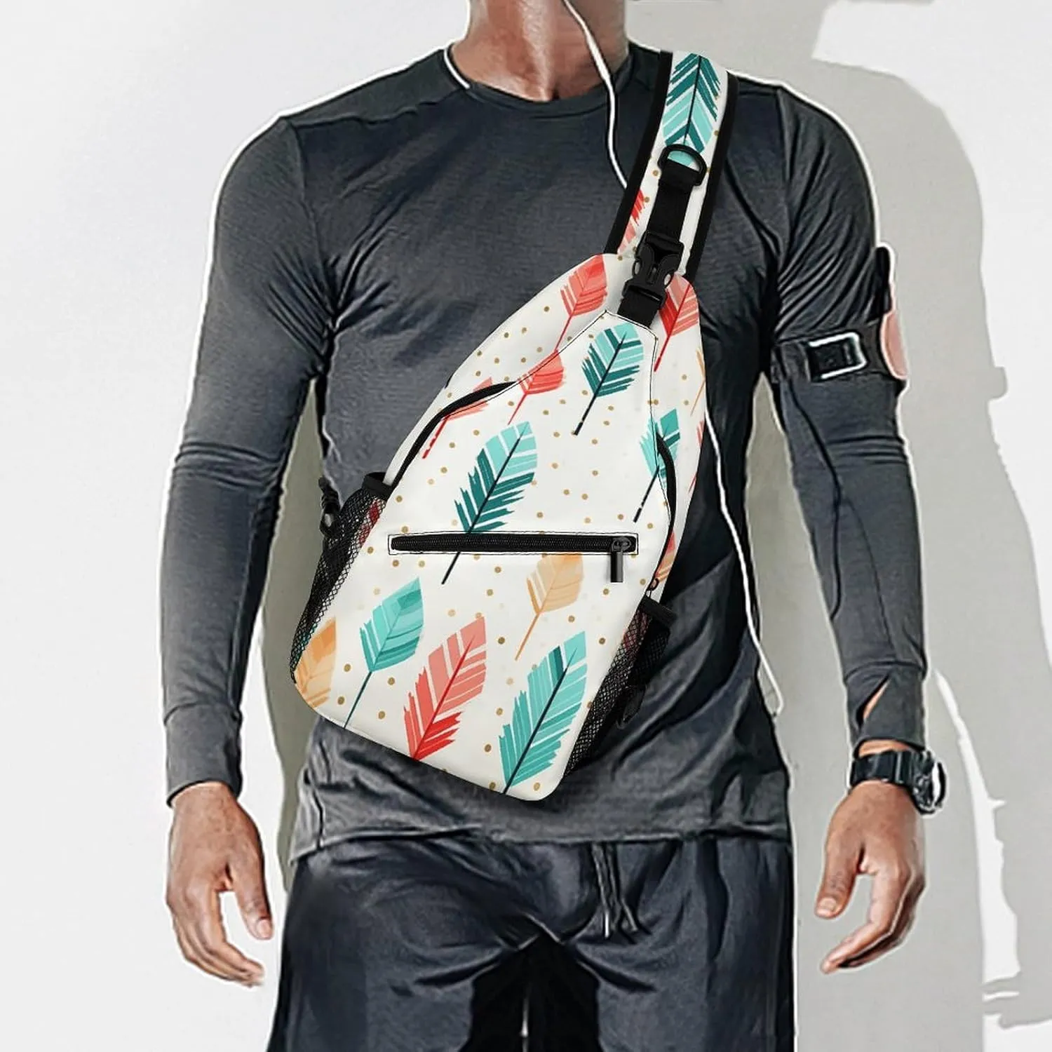 Blue Water Ripples Crossbody Bag, Sling Bag, Sling Backpack, Belt Bags for Travel Outdoors Hiking