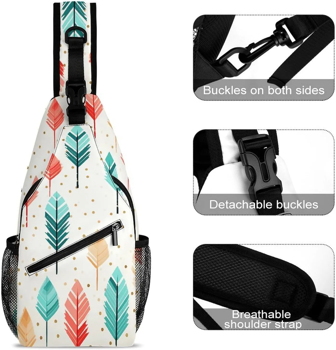 Blue Water Ripples Crossbody Bag, Sling Bag, Sling Backpack, Belt Bags for Travel Outdoors Hiking