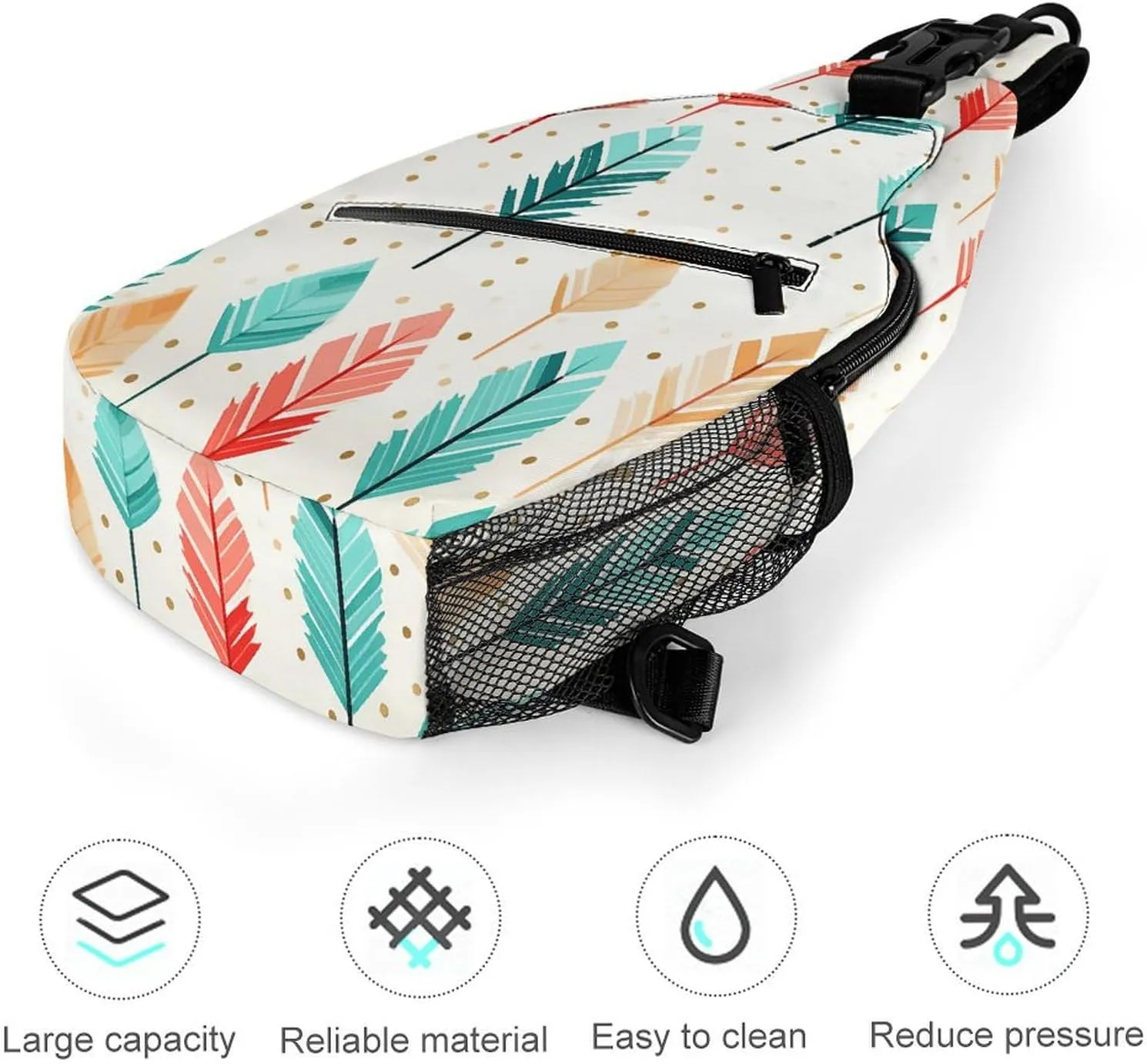 Blue Water Ripples Crossbody Bag, Sling Bag, Sling Backpack, Belt Bags for Travel Outdoors Hiking