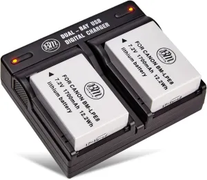 BM Premium 2-Pack LP-E8 Batteries and Dual Battery Charger Kit for Canon EOS Rebel T2i, T3i, T4i, T5i, EOS 550D, 600D, 650D, 700D DSLR Digital Camera