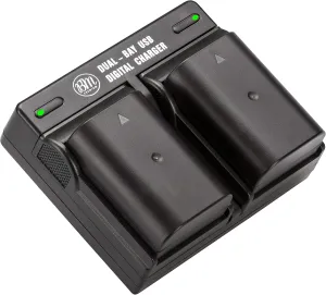 BM Premium 2 Pack of BLX-1 High Capacity Batteries and Dual Bay Battery Charger for Olympus OM System OM-1, OM-1 Mark II, OM-3, HLD-10 Cameras