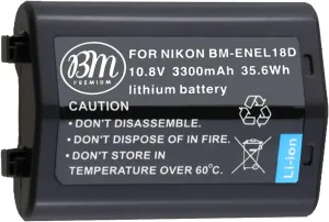 BM Premium EN-EL18D Battery for Nikon Z9, D4, D4S, D5, D6 Digital SLR Cameras and Compatible with Nikon MB-D12, MB-D17, MB-D18 Battery Grips