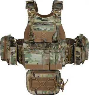 BOMTURN Great Tactical Outdoor Vest for Men Quick Release Buckle Adjustable&Detachable Modular Molle Vest