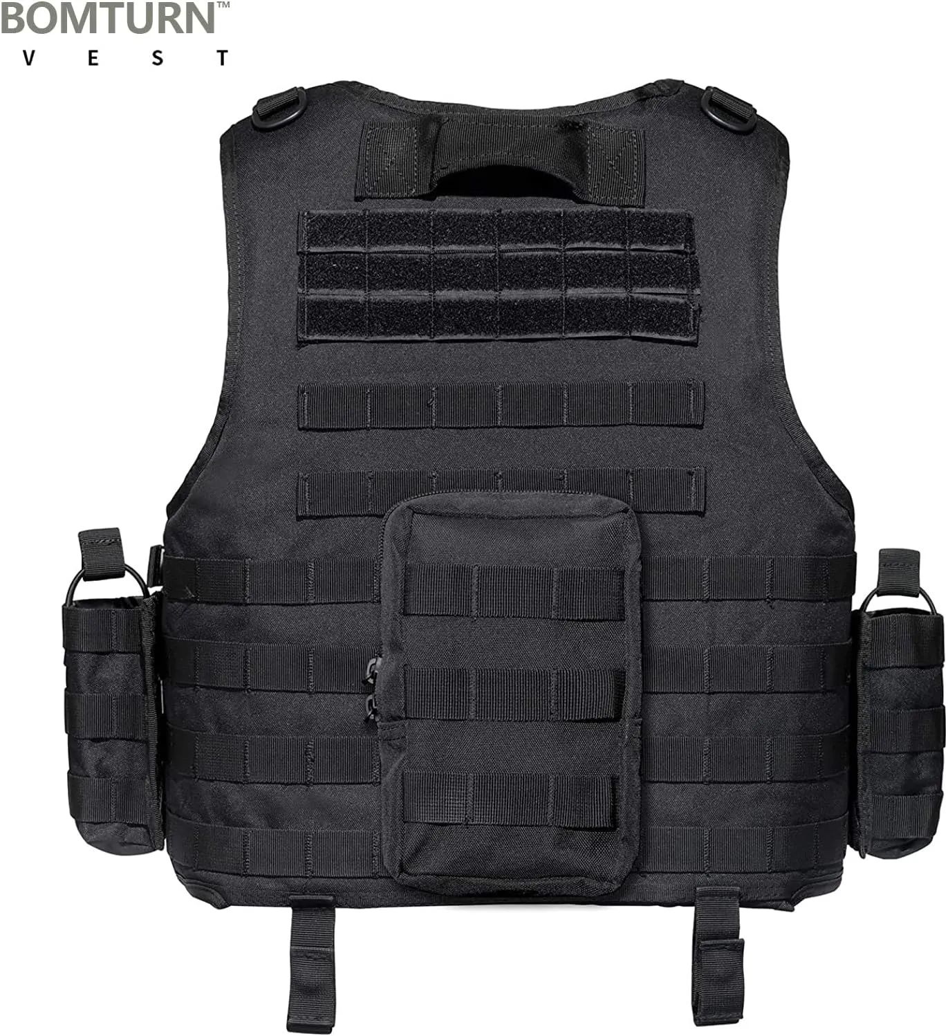 BOMTURN Tactical Airsoft Vest Upgrade Adjustable Modular Paintball Vest Outdoor Fit Adult