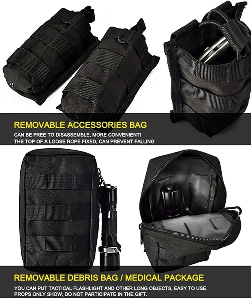BOMTURN Tactical Airsoft Vest Upgrade Adjustable Modular Paintball Vest Outdoor Fit Adult
