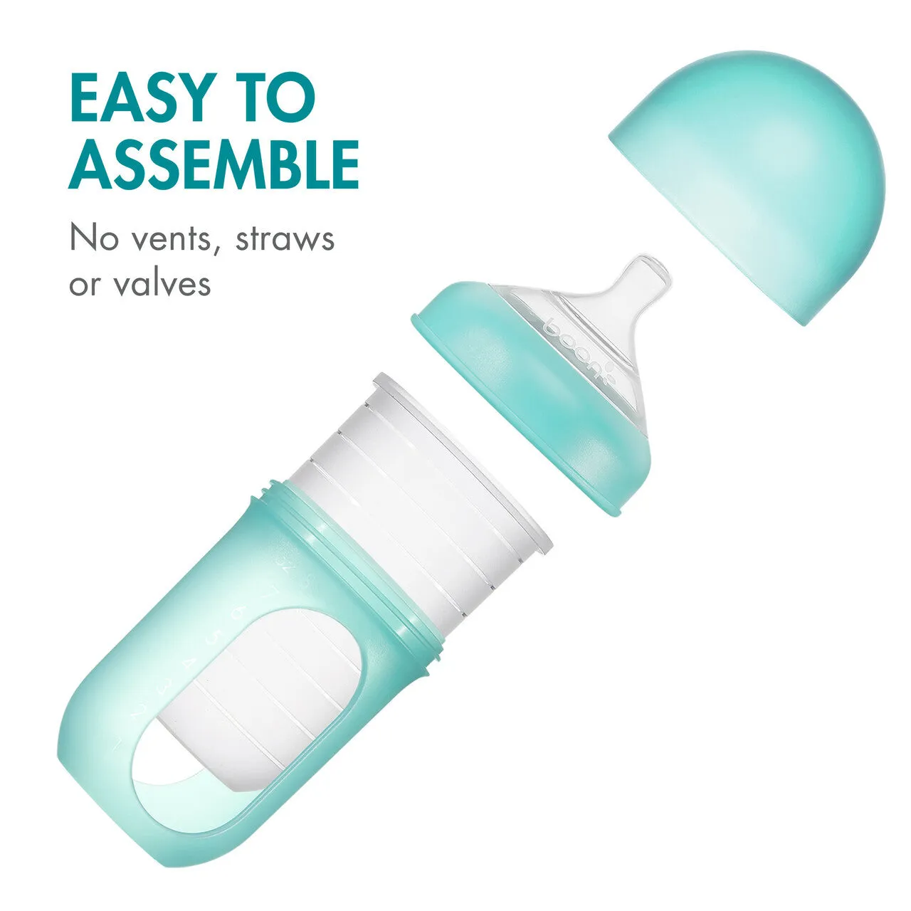 Boon NURSH Silicone Pouch Bottle 8oz (3-Pack) - Blue