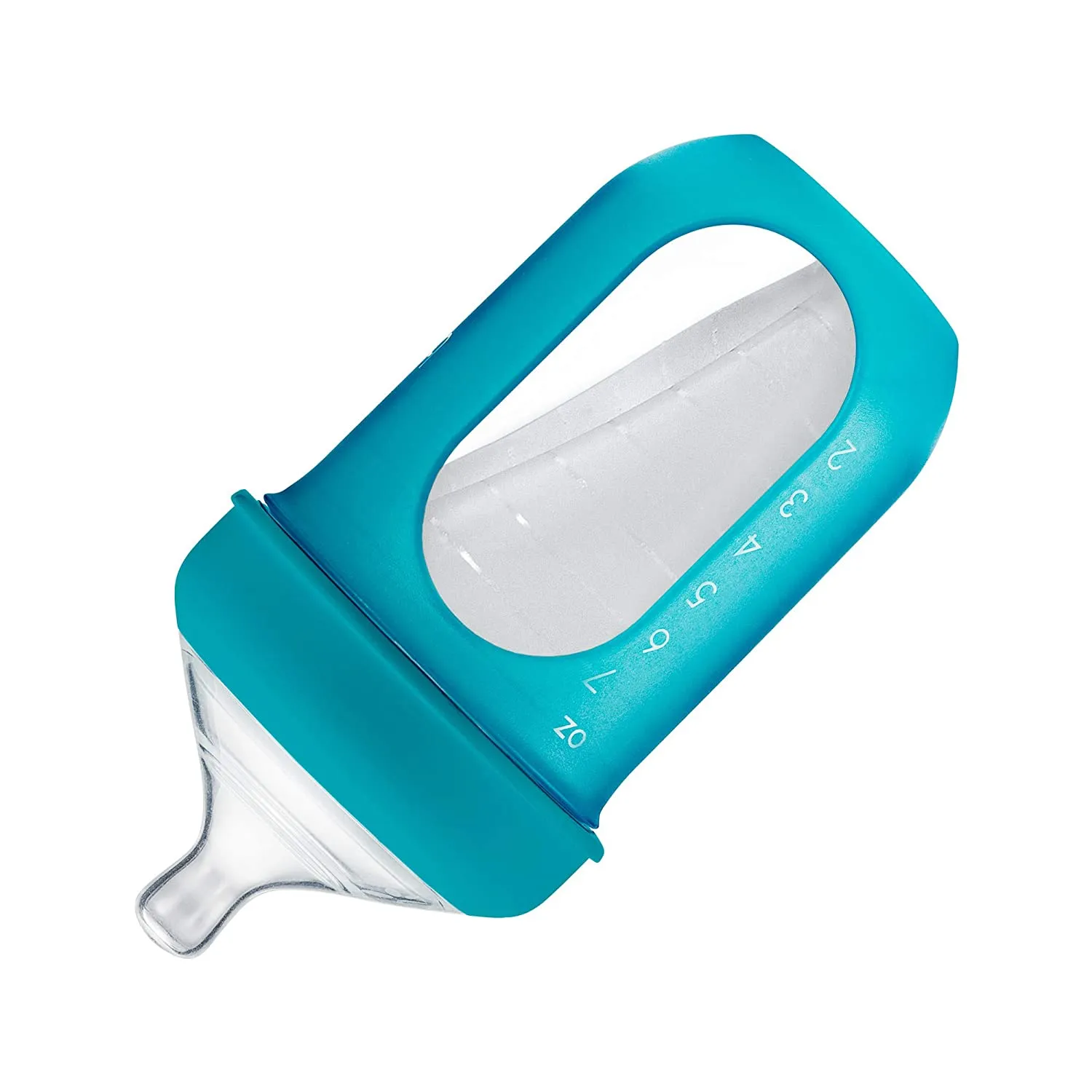 Boon NURSH Silicone Pouch Bottle 8oz (3-Pack) - Blue