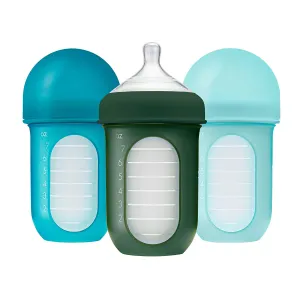 Boon NURSH Silicone Pouch Bottle 8oz (3-Pack) - Blue