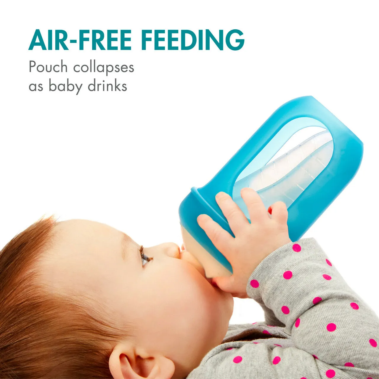 Boon NURSH Silicone Pouch Bottle 8oz (3-Pack) - Blue