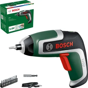 Bosch Compact Cordless Screwdriver IXO (7th Generation; 3.6 V; 2.0 Ah; 5.5 Nm; with Micro-USB Cable; Compatible with IXO-Collection Attachments; Screws up to 190 Screws; in Storage Box)