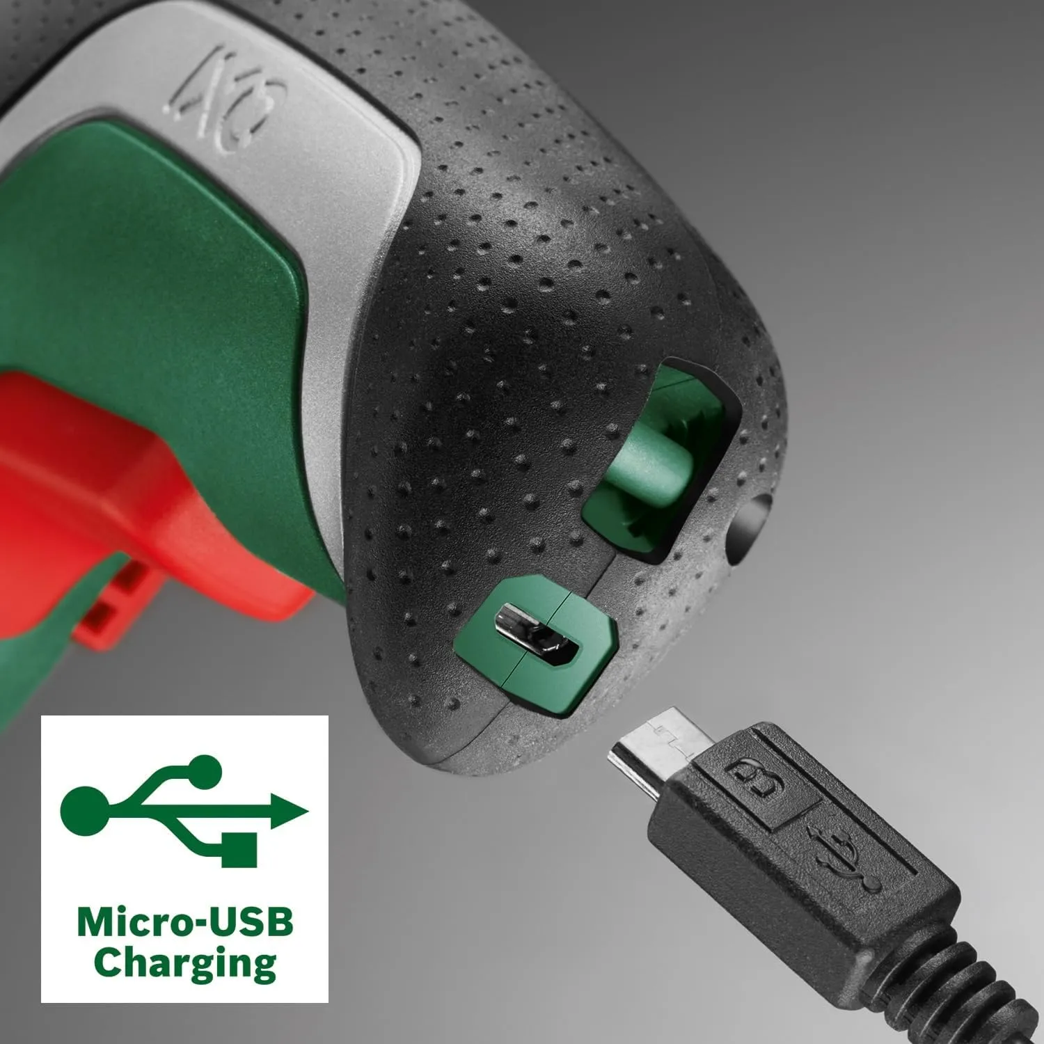 Bosch Compact Cordless Screwdriver IXO (7th Generation; 3.6 V; 2.0 Ah; 5.5 Nm; with Micro-USB Cable; Compatible with IXO-Collection Attachments; Screws up to 190 Screws; in Storage Box)