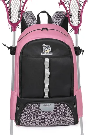 Boulder Bee Lacrosse Backpack with Stick Holders | Field Hockey Bag | Gift for Women