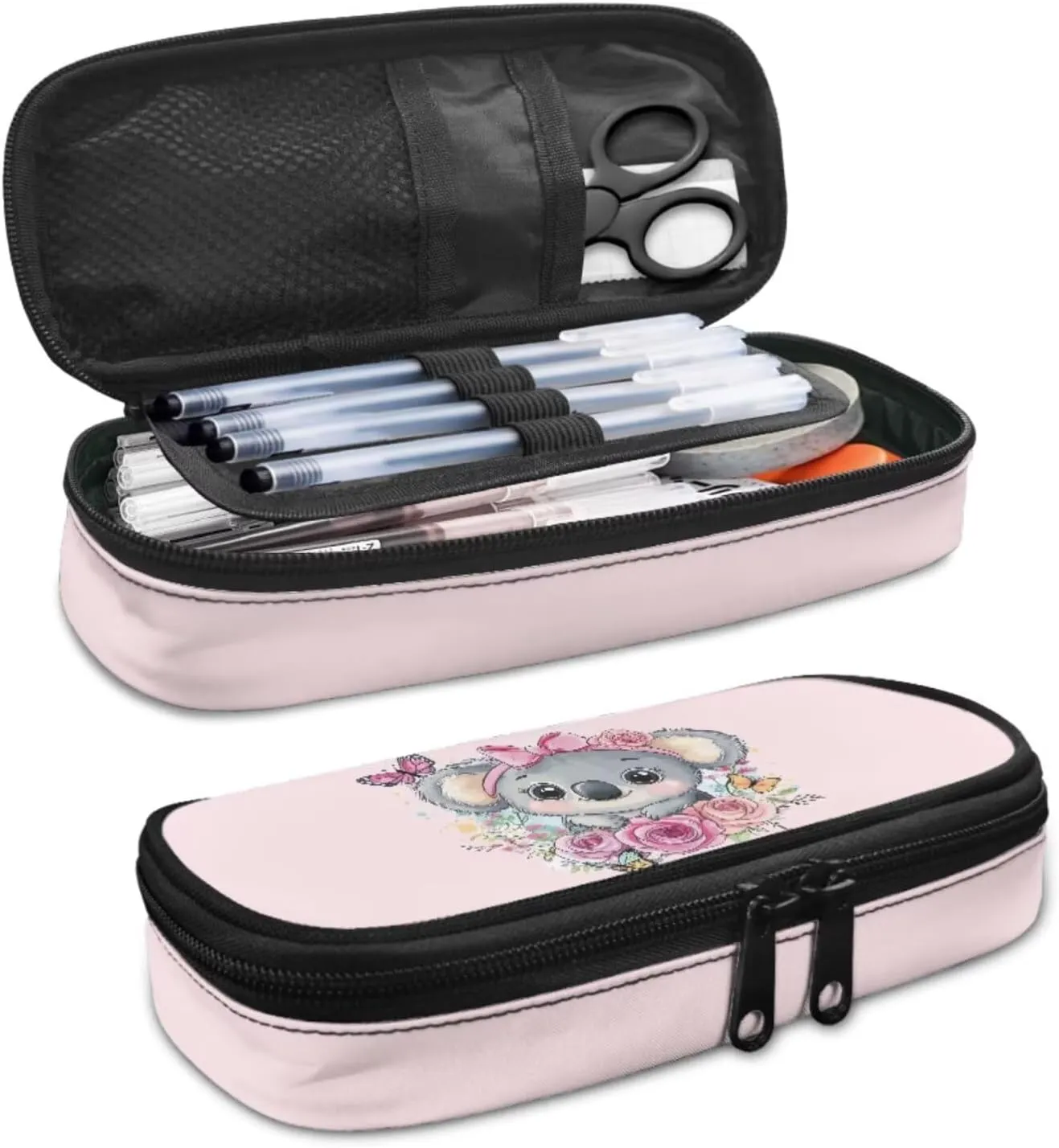 Bow Tie Koala 2Nd Grade Backpack for Boys Girls Bookbag with Lunch Box Leather Bookmarks and Lightweight Pencil Case 4 in 1 School Bag with Compartment Back Packs
