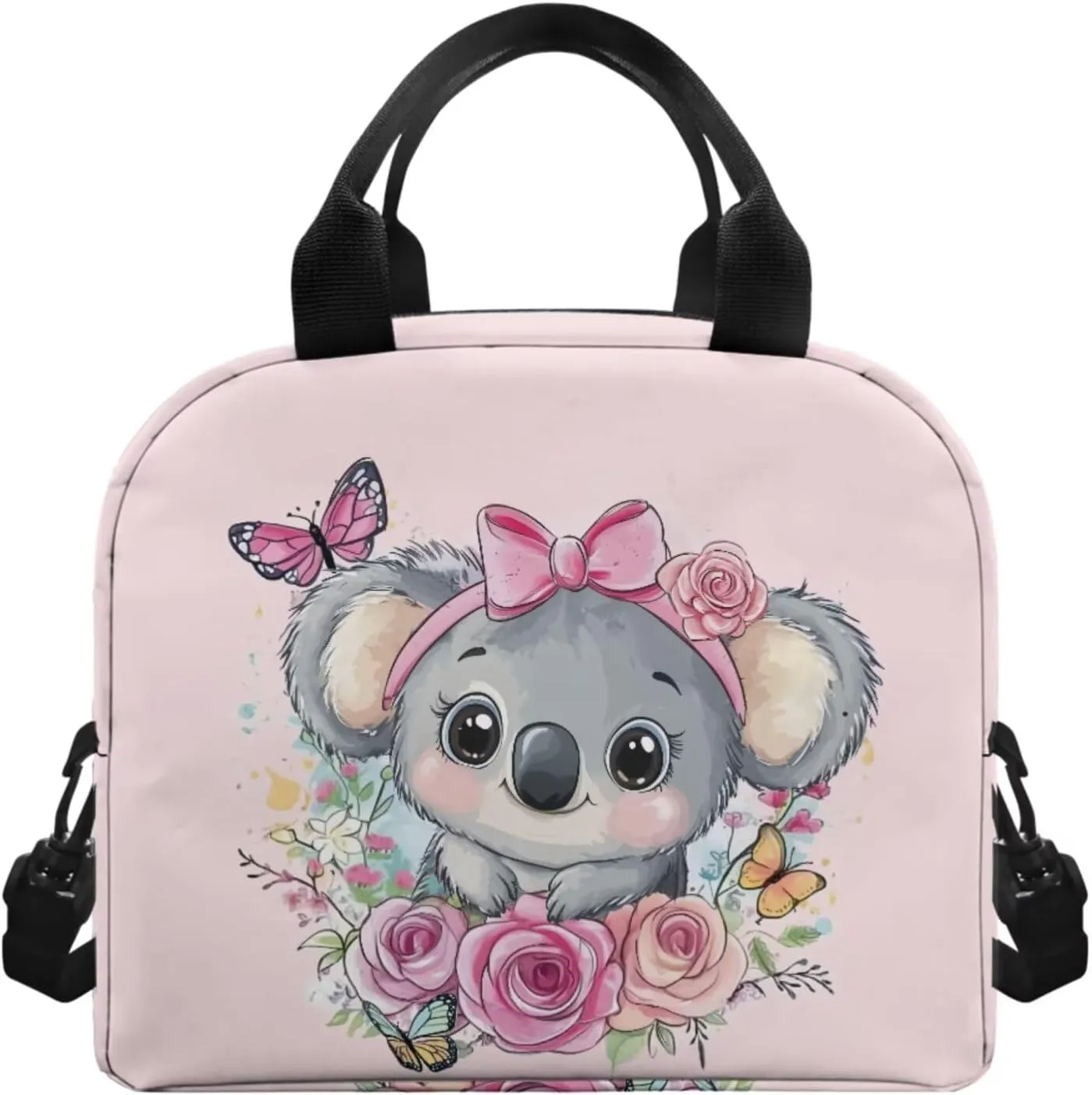 Bow Tie Koala 2Nd Grade Backpack for Boys Girls Bookbag with Lunch Box Leather Bookmarks and Lightweight Pencil Case 4 in 1 School Bag with Compartment Back Packs