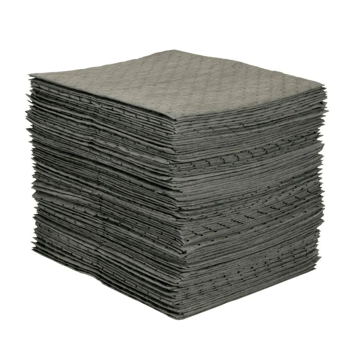 Brady SPC MRO300 Premium Medium Weight Multi-Purpose (Chemical/Oil/Water) Absorbent Pads with Strong, Low Linting Fine Fiber Cover, Gray, 15" W x 19" L. Perforated. 100 pads per case