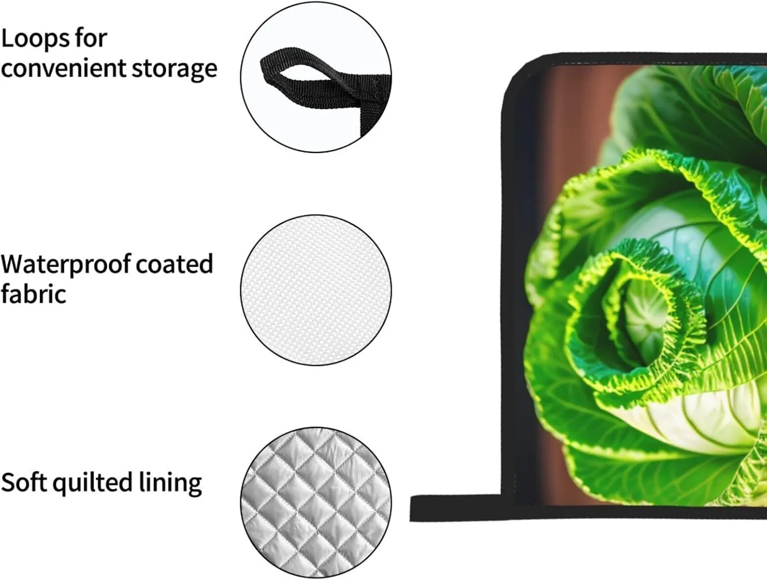 Bright Cabbage Oven Mitts and Pot Holders, Heat Resistance with Quilted Liner Oven Gloves and Hot Pads