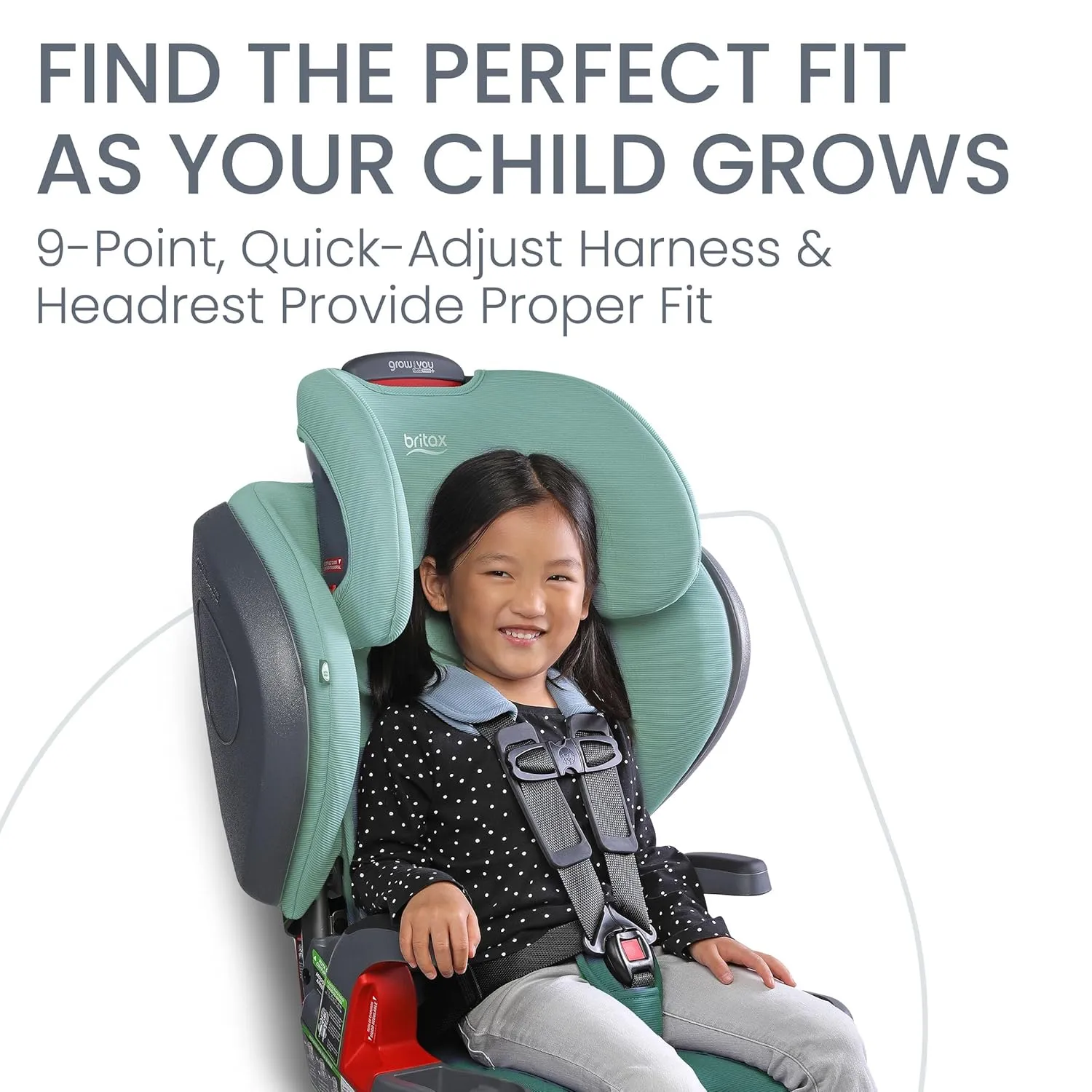 Britax Grow with You ClickTight Plus Harness-2-Booster Car Seat, 2-in-1 High Back Booster, SafeWash Cover, Green Ombre