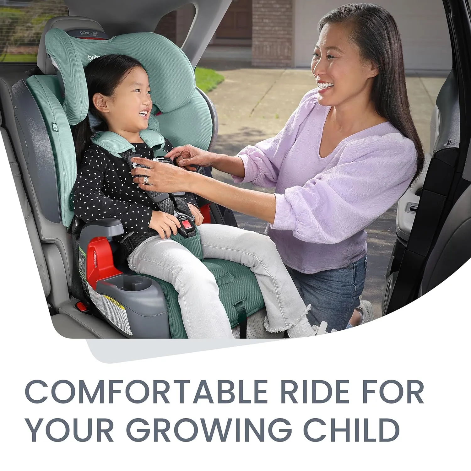 Britax Grow with You ClickTight Plus Harness-2-Booster Car Seat, 2-in-1 High Back Booster, SafeWash Cover, Green Ombre