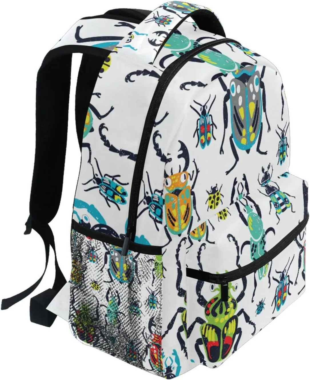 Bugs Beetles Watercolor Boys Girls Kids School Backpacks Bookbag, Elementary School Bag Travel Backpack Daypack