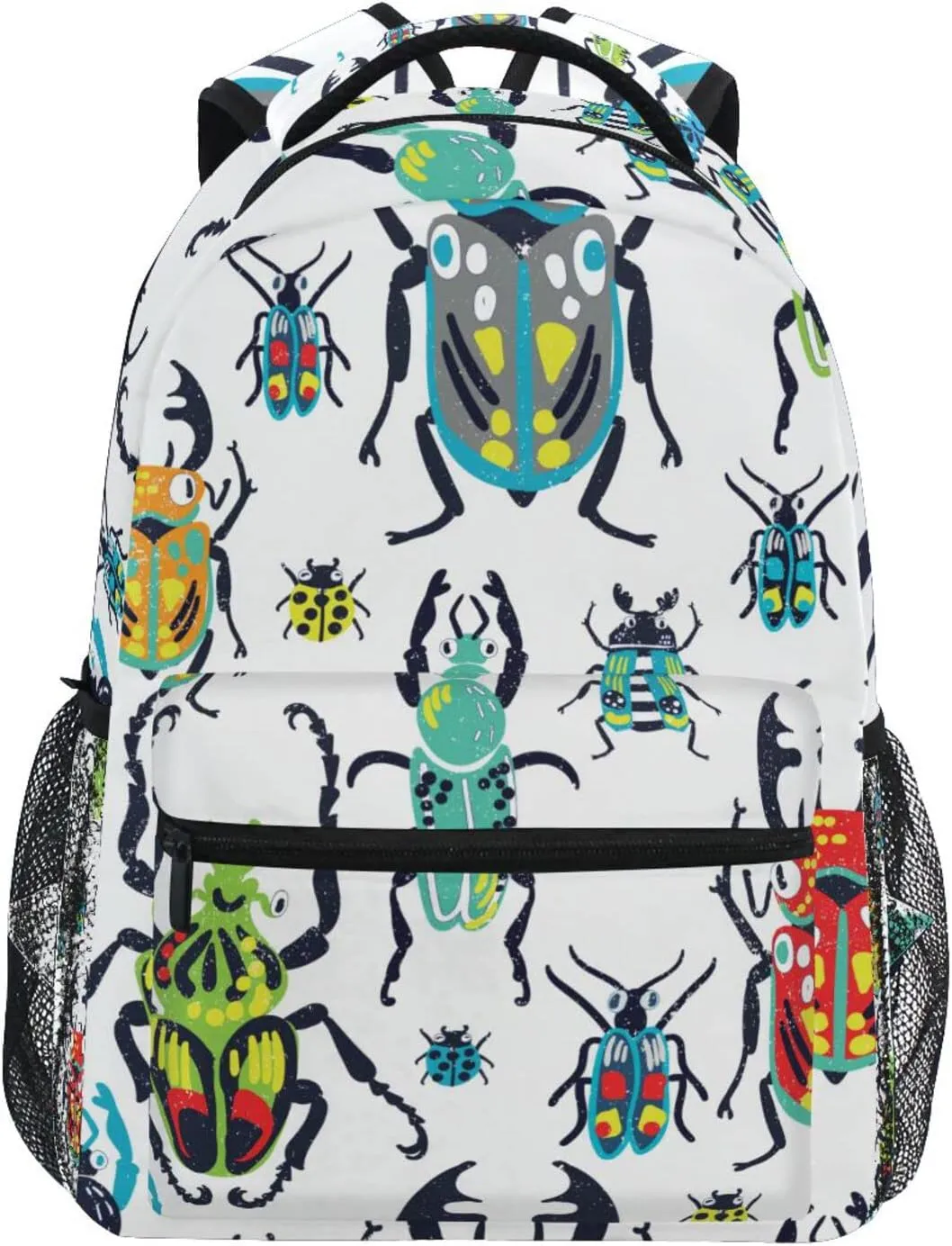 Bugs Beetles Watercolor Boys Girls Kids School Backpacks Bookbag, Elementary School Bag Travel Backpack Daypack