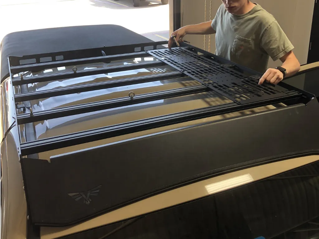 Cali Raised LED Mounted MOLLE Gear Panel for Victory 4x4 Roof Rack