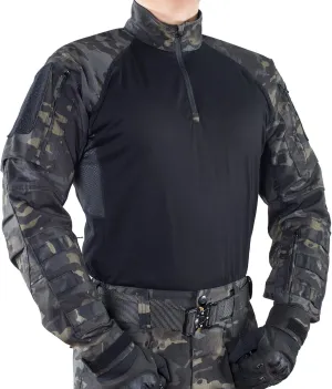 Camo Shirt Men OCP Combat Long Sleeve MC Camo Black Uniform Safari Clothes for Men Airsoft Outfit Army Military Surplus