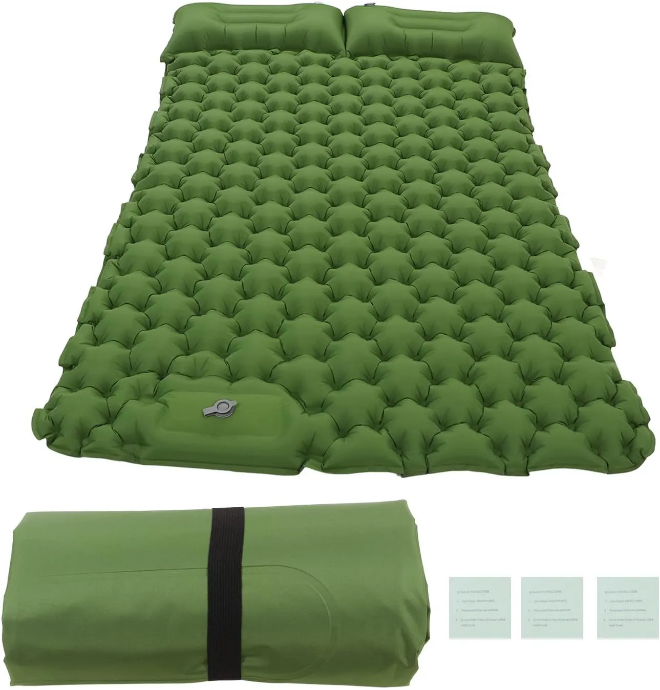 Camping Sleeping Pad,Inflatable Sleeping Pads Built in Foot Pump Ergonomic Inflatable Sleeping Pad with Storage Bag for Office Outdoor Camping Use(Green)