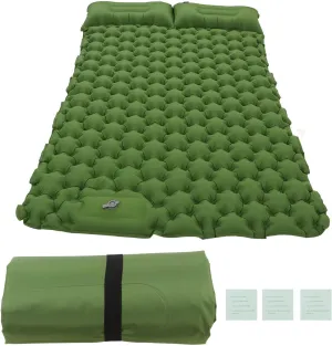 Camping Sleeping Pad,Inflatable Sleeping Pads Built in Foot Pump Ergonomic Inflatable Sleeping Pad with Storage Bag for Office Outdoor Camping Use(Green)