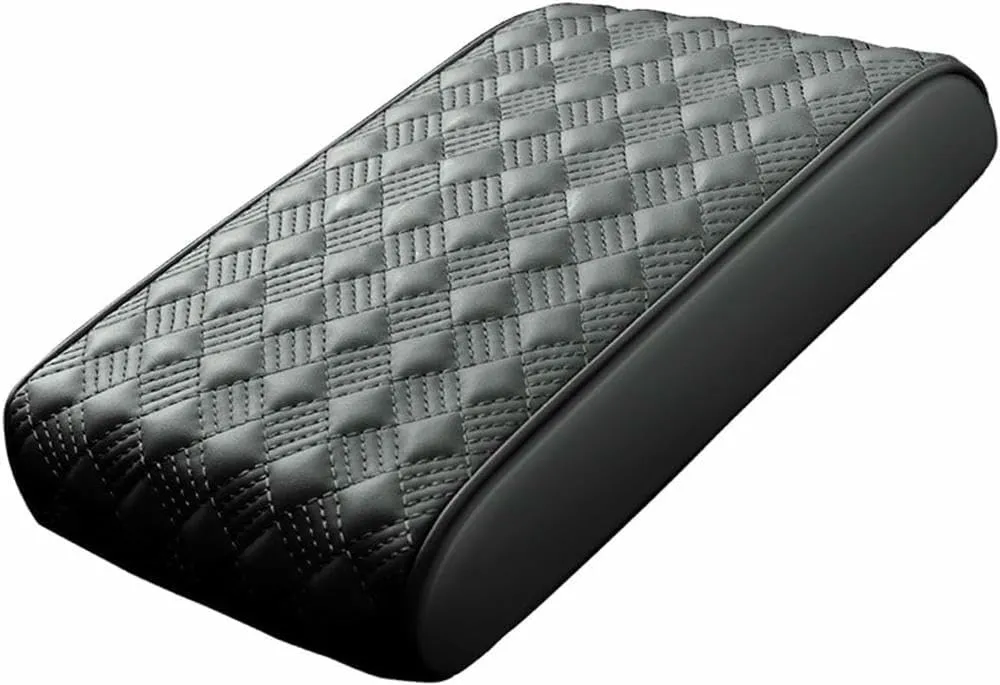 Car Armrest Cushion for Kicks 2018-2025, Leather Car Center Console Cover Box Pad Memory Foam Arm Rest Mat Accessories, B/Grey
