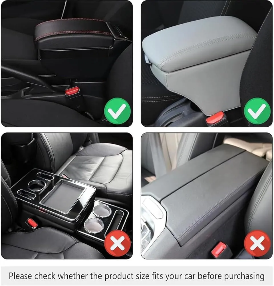 Car Center Console Cover for Nissan Kicks 2016-2021, Leather Armrest Box Pad Comfort Waterproof Arm Rest Cushion with 2 Storage Bags Accessories,C